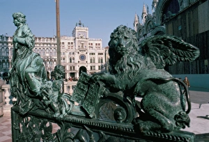 San Marco Prints: Winged lion and clock tower, St
