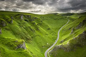 Derbyshire Prints: Winnats Pass near Castleton in the Peak District National Park, Derbyshire, England