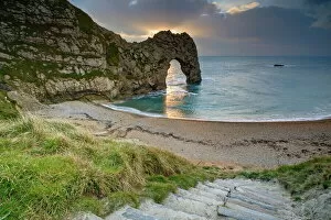 Images Dated 19th December 2007: Winter Sunset at Durdle Door, Jurassic Coast, UNESCO World Heritage Site