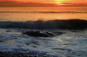 Mood Prints: Winter sunset, Rest Bay, Porthcawl, South Wales, United Kingdom