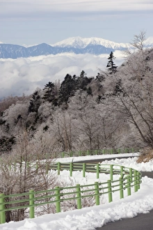 Images Dated 15th December 2009: A winter winding road looking out to the Southern Alps, Shizuoka Prefecture, Japan, Asia