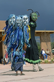 Costumes Prints: Wise Fool of New Mexico, giant puppets, Milner Plaza, Santa Fe, New Mexico