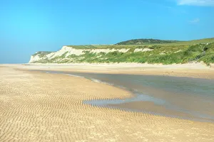 Rippled Prints: Wissant beach near Cap Blanc-Nez, Cote d Opale, Region Nord-Pas de Calais, France, Europe
