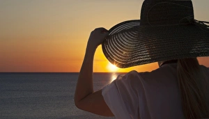 Contemplation Gallery: Woman on the beach, Florida, United States of America, North America