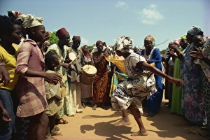 Fertility Prints: Woman dancing in fertility dance in Lobi Village, Burkina Faso, West Africa, Africa