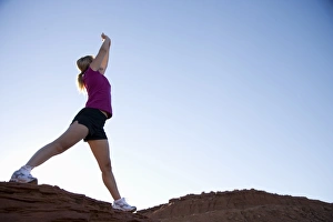One Young Woman Only Prints: Woman exercising