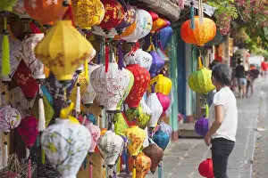 Selling Prints: Woman at lantern shop, Hoi An, UNESCO World Heritage Site