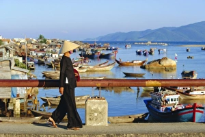 Woman on Xom Bong Bridge