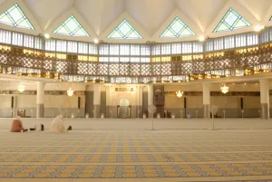 National Mosque Prints: Two women inside prayer hall of National (Negara) Mosque