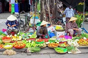 Selling Prints: Women selling vegetables at the central market in Hoi An, Quang Nam Province, Vietnam