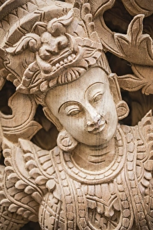 Mandalay Prints: Wood carving, Mandalay, Mandalay Region, Myanmar (Burma), Asia