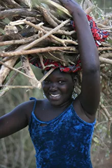 Sticks Prints: Wood chore, Keur Moussa, Senegal, West Africa, Africa