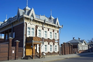 Irkutsk Prints: Wooden architecture, The House of Europe, Irkutsk, Siberia, Russia, Eurasia