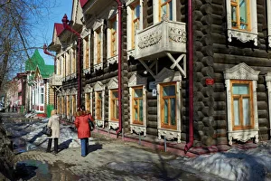 Eurasia Prints: Wooden architecture, Tomsk, Tomsk Federation, Siberia, Russia, Eurasia