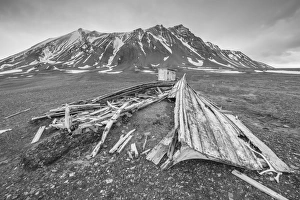 Bad Condition Prints: Wooden boat and cabin Bamsebu at Ahlstrandhalvoya