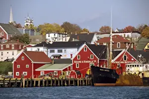 Lunenburg Prints: Wooden buildings on the waterfront of the heritage town of Lunenburg in Nova Scotia