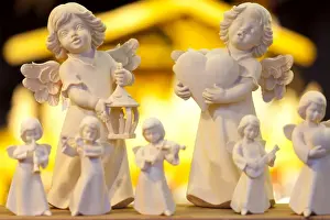Saxony Prints: Wooden Christmas angel decorations at the Dresden Strietzelmarkt Christmas Market