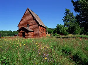 Rural Location Prints: Wooden church at Sodra Rada dating from the 13th century