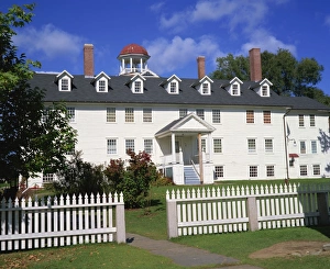 Fences Prints: Wooden house in the Shaker village of Canterbury