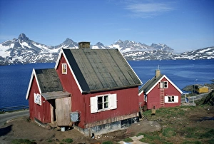 Wooden houses on the coast