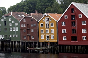 Stilt House Prints: Wooden houses, Trondheim, Norway, Europe