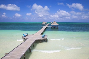 Jardines Del Rey Prints: Wooden pier, Playa El Paso, Cayo Guillermo, Jardines del Rey, Ciego de Avila Province