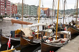 Trondheim Prints: Wooden sailboats at the old boat festival in Trondheim, Trondelag, Norway, Scandinavia
