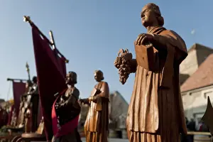 Iconography Prints: Wooden statues of patron saints during the annual festival of Saint Vincent Tournante