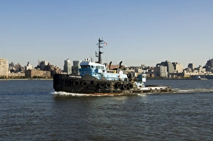 Hudson River Prints: Work boat on Hudson River