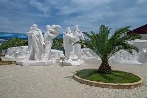 Resilience Prints: Workers monument stands at the oil city in Azerbaijan, honoring labor in oil industry