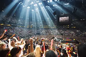 Cologne Prints: World Cup football fans at public viewing in Lanxess Arena