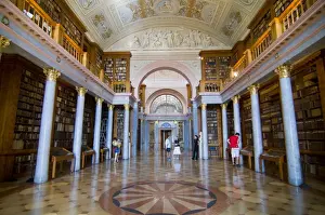 World famous library in the Millenary Benedictine Abbey of Pannonhalma
