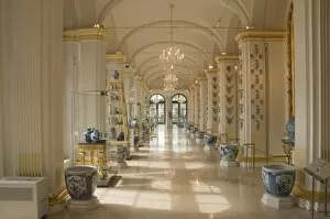 World famous porcelain collection in the Zwinger, Dresden, Saxony, Germany, Europe