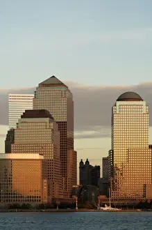 East Prints: World Financial Center Buildings across the Hudson River at dusk