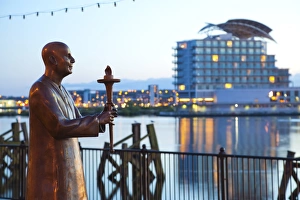 South Wales Prints: World Harmony Peace Statue, Cardiff Bay, South Wales, Wales, United Kingdom, Europe