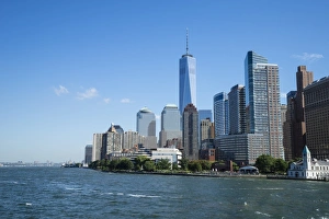 Skyscrapers Prints: One World Trade Center, Lower Manhattan and Hudson River