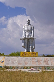 War Memorials Prints: World War II Memorial, Torugart, Kyrgyzstan, Central Asia, Asia