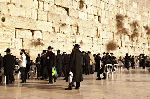 Leisure Activity Prints: Worshippers at the Western Wall, Jerusalem, Israel, Middle East