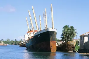 Wreck Prints: Wrecked boat after Cyclone Marylin in 1995