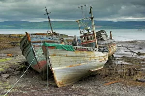 Images Dated 31st January 2000: Wrecked fishing boats in gathering storm