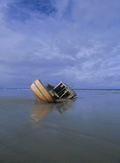 Wreck Prints: Wrecked ship, Queen Charlotte Islands, British Columbia (B. C. ), Canada, North America
