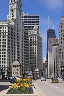 Chicago Prints: The Wrigley Building on North Michigan Avenue, Chicago, Illinois, United States of America