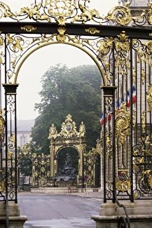 Iron Work Prints: Wrought iron by Lamor, restored, Place Stanislaus, UNESCO World Heritage Site