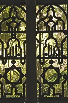 Wrought Iron Prints: Wrought iron opening on to the gardens of Reales Alcazares (Alcazar Palace Gardens)
