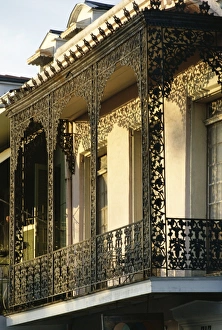 French Quarter Prints: Wrought ironwork on balcony