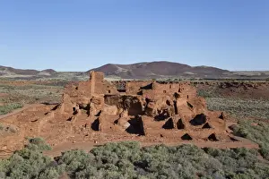Red Rock Prints: Wupatki Pueblo, inhabited from approximately 1100 AD to 1250 AD, Wupatki National Monument