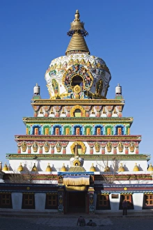 Bending Prints: Wutun Si upper temple, Tongren, Qinghai Province, China, Asia