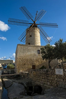 Mediterranean Culture Prints: Xarolla Windmill, Zurrieq, Malta, Europe