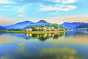 Province Prints: XinAn River flows through WuFuShan Village in She County of Huangshan