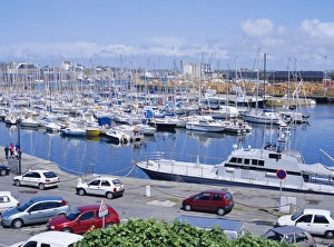 Brittany Prints: Yacht harbour east of the old town of St. Malo, Brttany, France